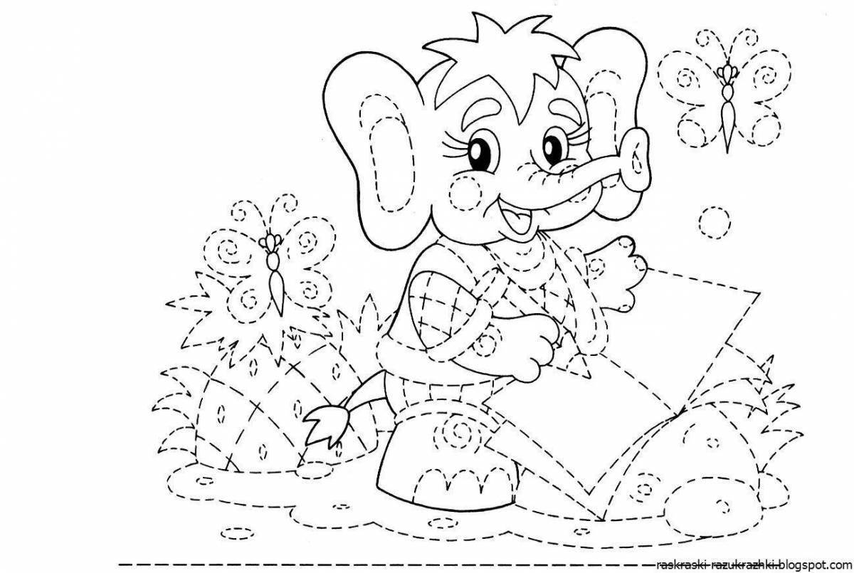 Colourful educational coloring book for girls 5-6 years old