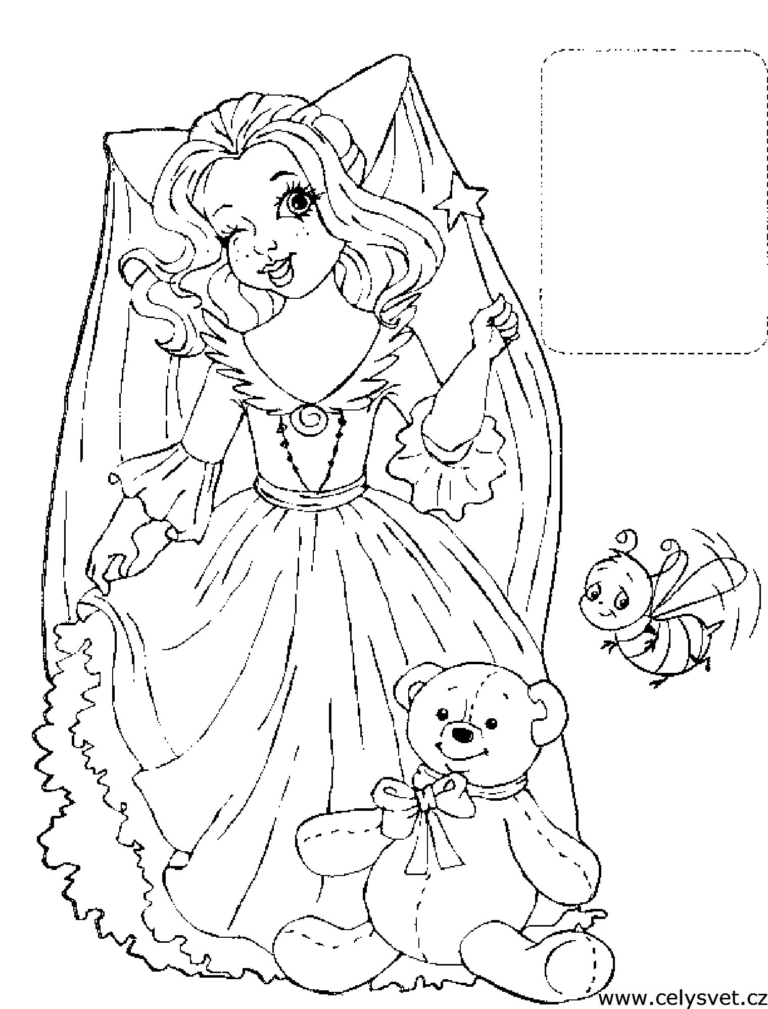 Decorated coloring book for girls 6-7 years old princess
