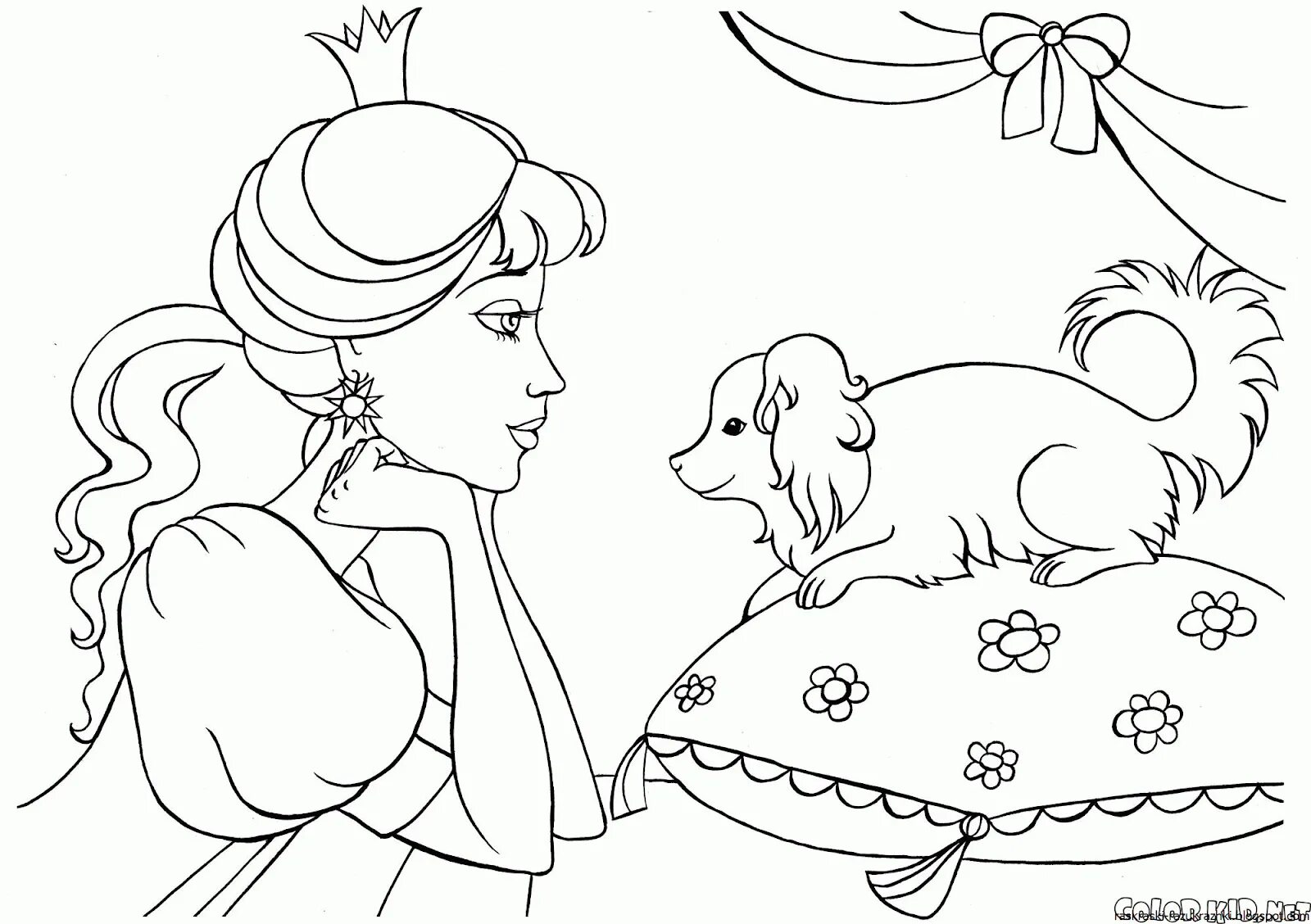 Гламурная раскраска для девочек 6-7 лет принцесса