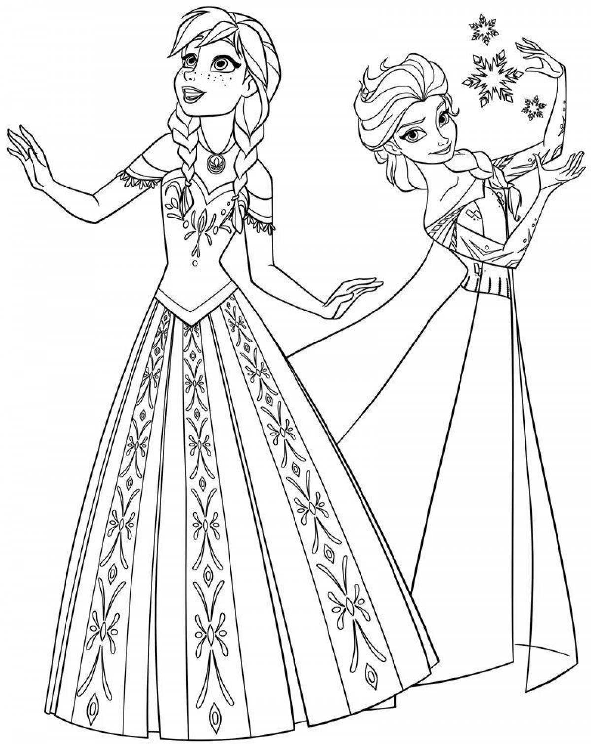 Elsa shining coloring book for kids 6-7 years old