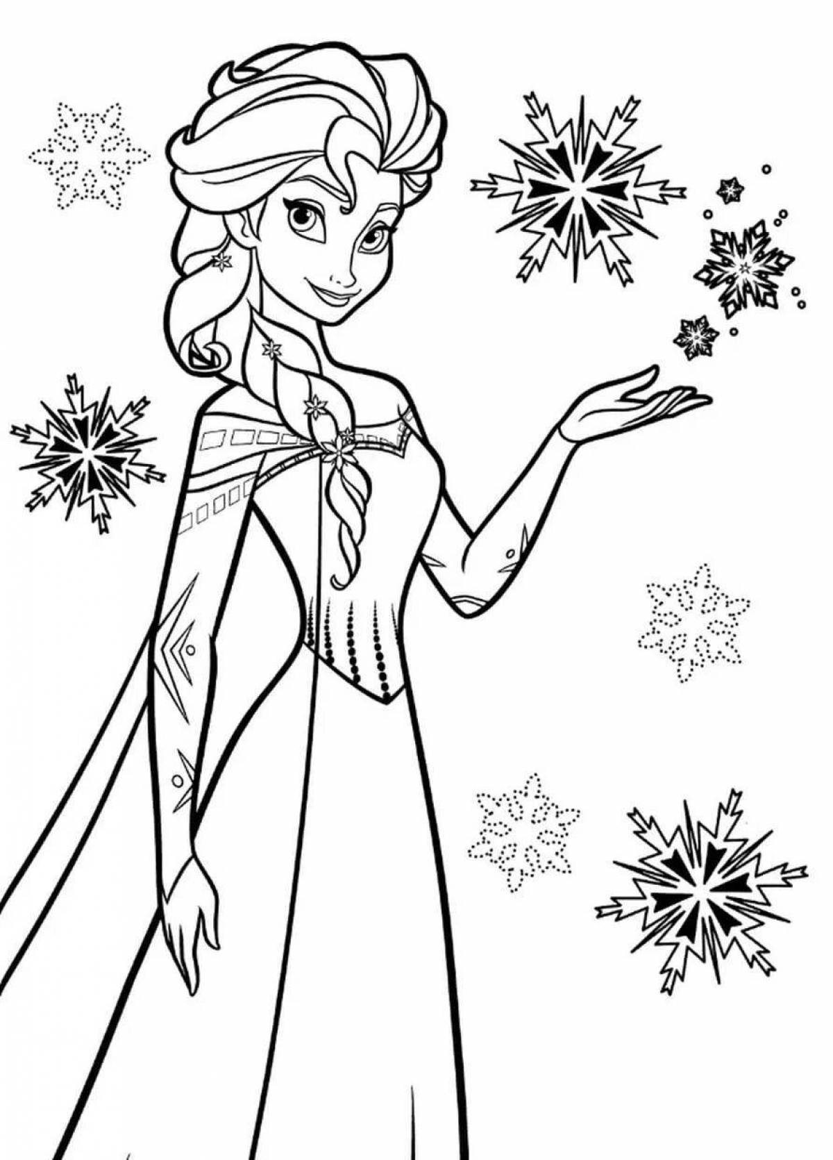 Elsa art coloring book for kids 6-7 years old