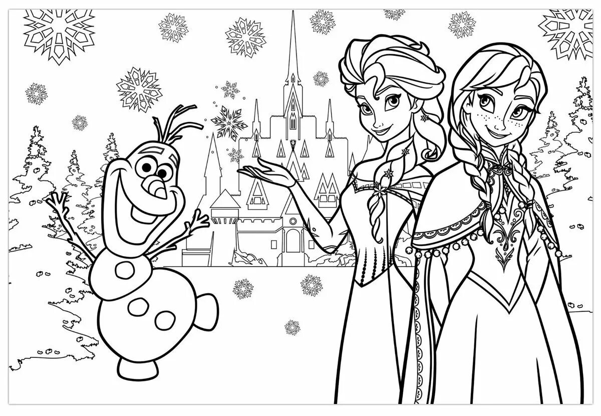 Great elsa coloring book for kids 6-7 years old