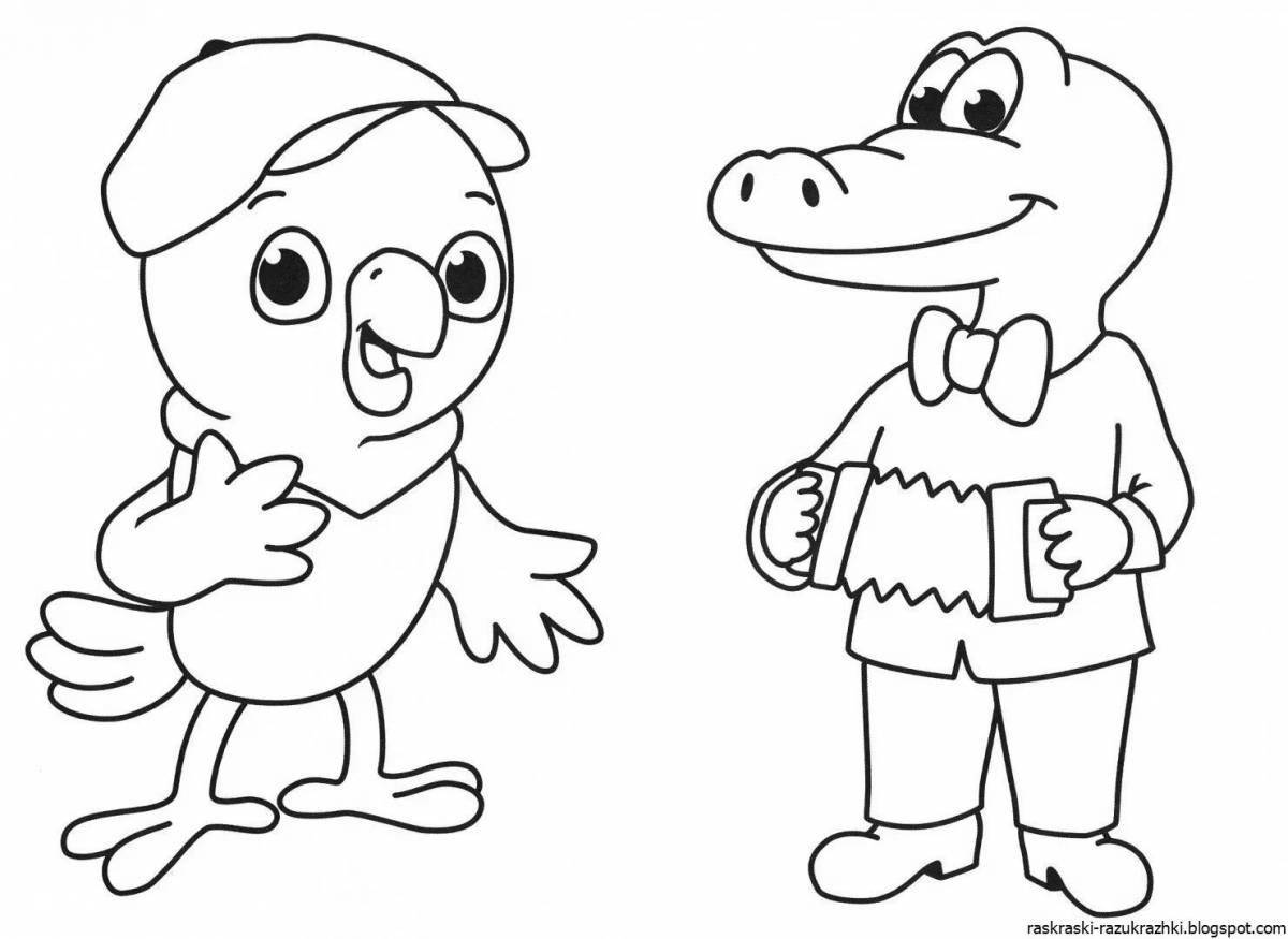 Adorable coloring book full page for kids