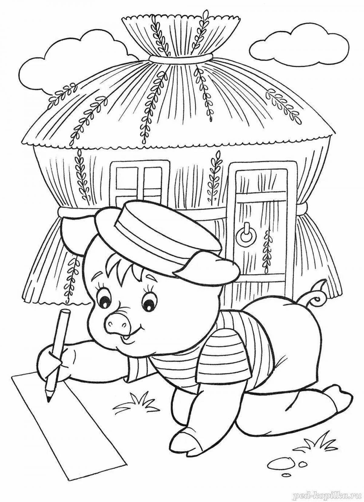 Animated coloring book visiting a fairy tale 4-5 years old middle group