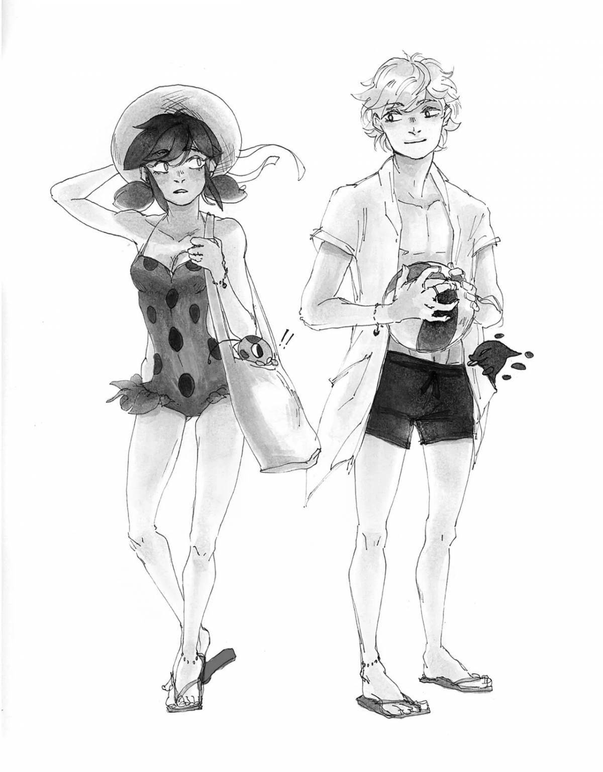 Photo Gorgeous ladybug and super cat Adrian