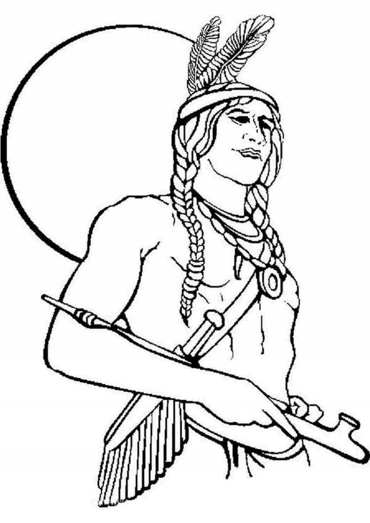 Раскраска Элегантная индийская раскраска