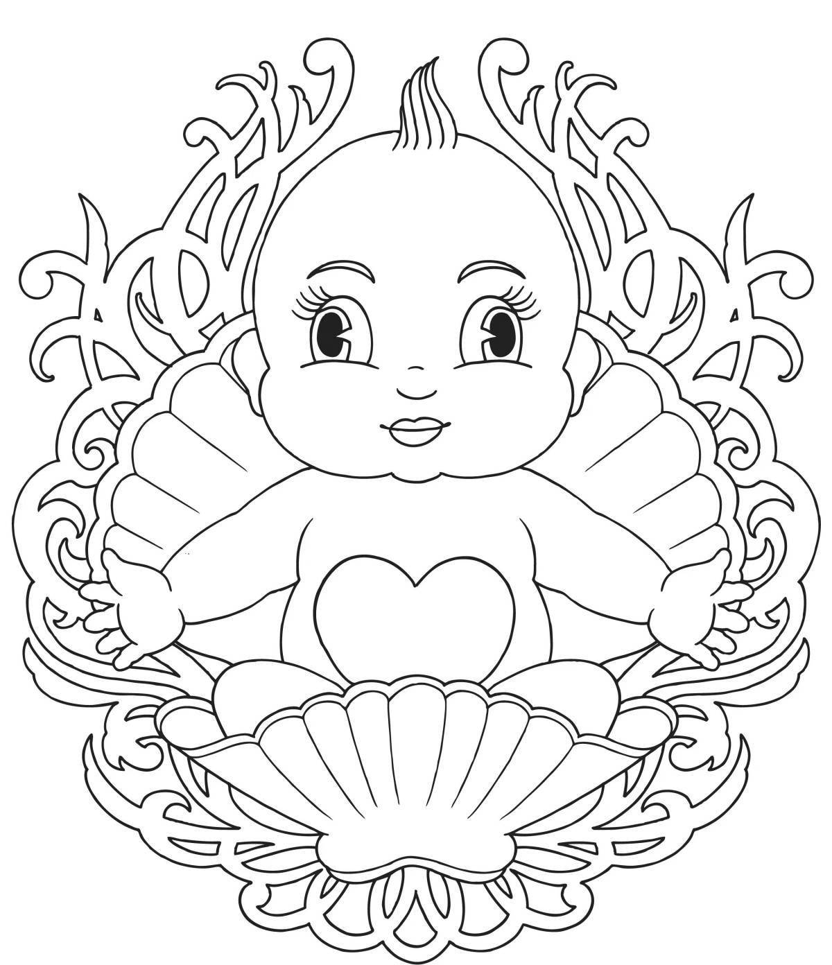 Delightful coloring baby