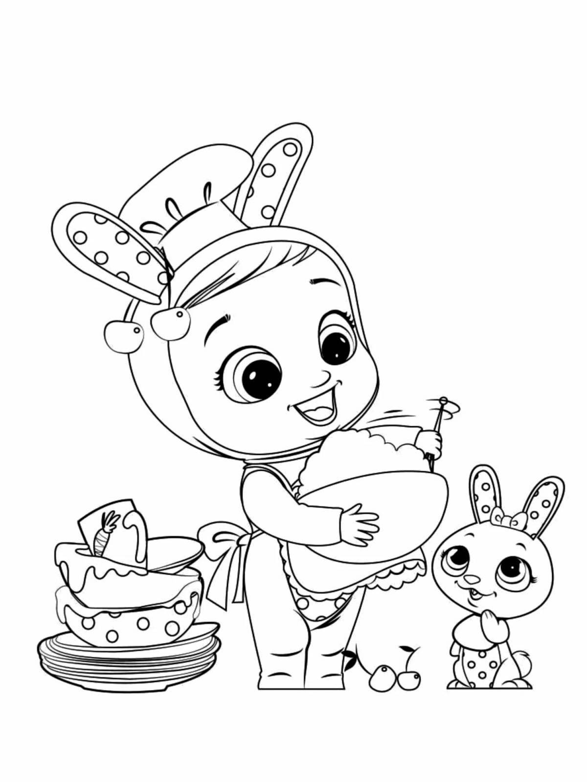 Serene baby coloring page