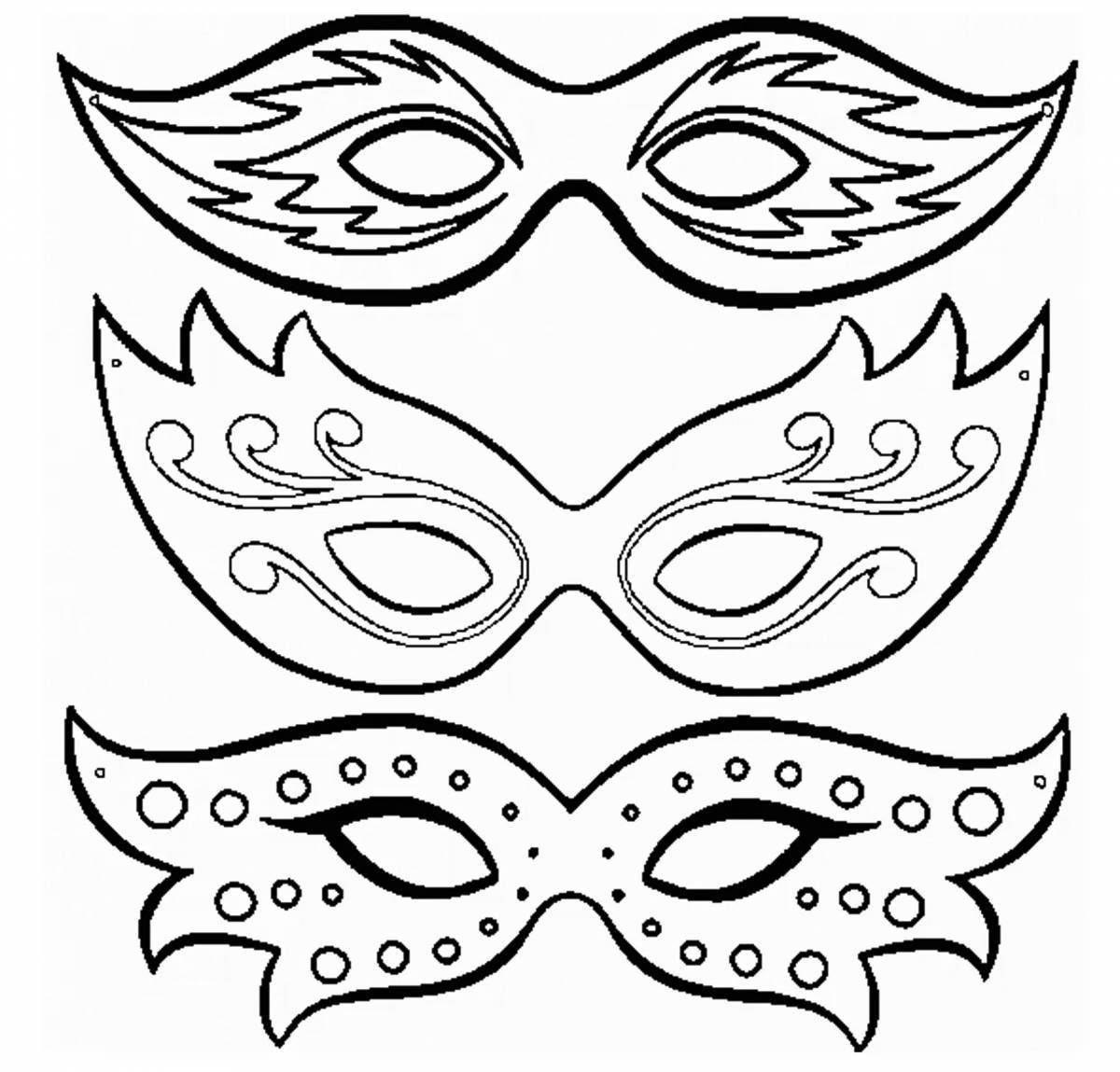 Glowing masquerade coloring page