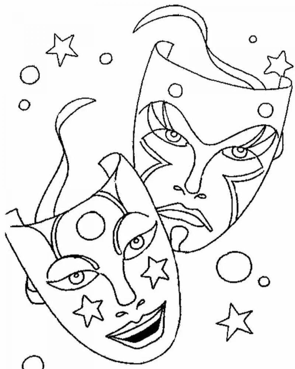 Royal masquerade coloring page