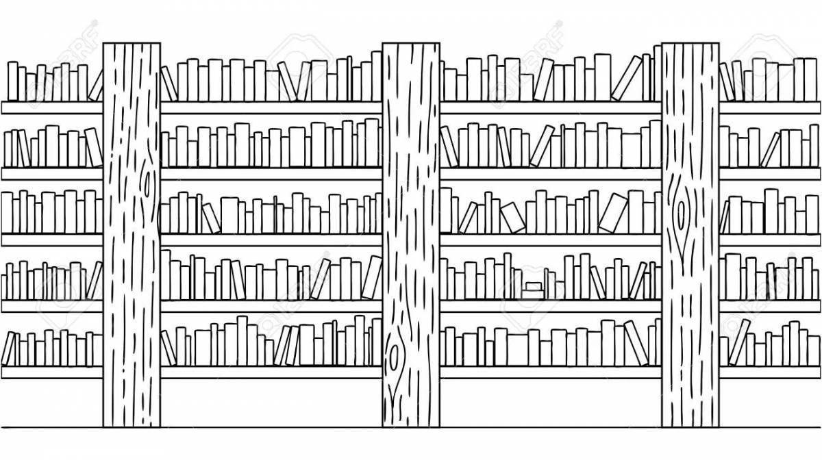 Книжная полка рисунок черно белый