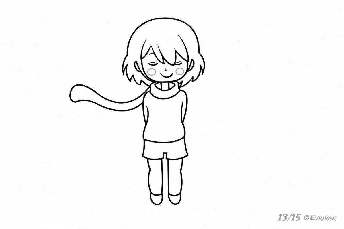 Chara's playful coloring page