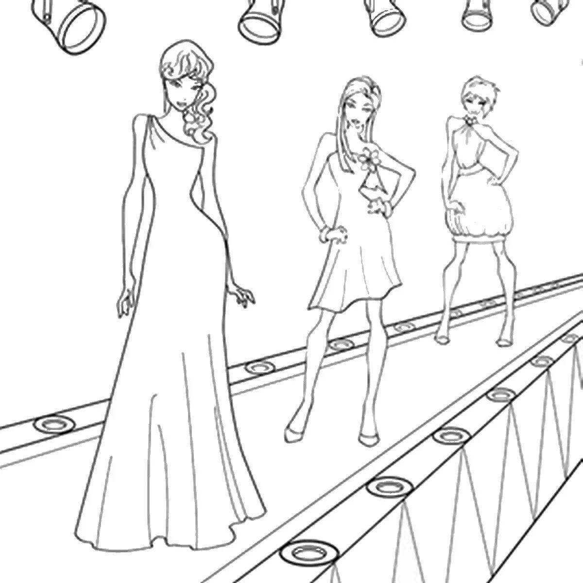 Color-frenzy coloring page fashion designer