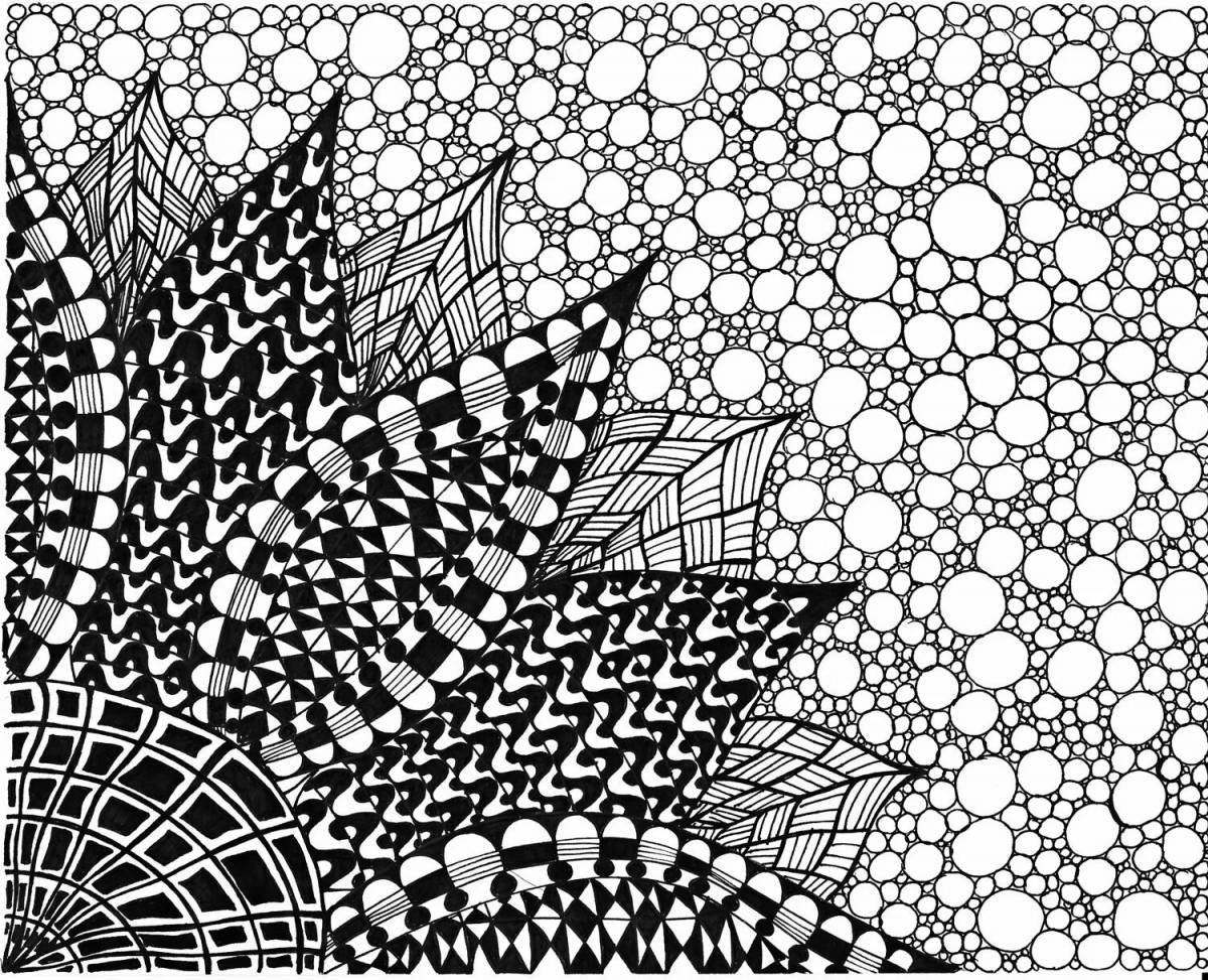 Glitter zentangle coloring page