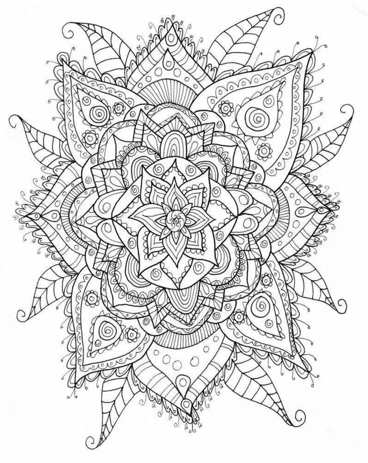 Amazing zentangle coloring page