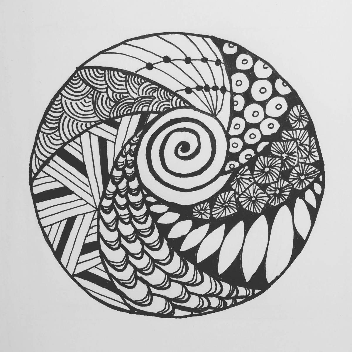 Colorful zentangle coloring page