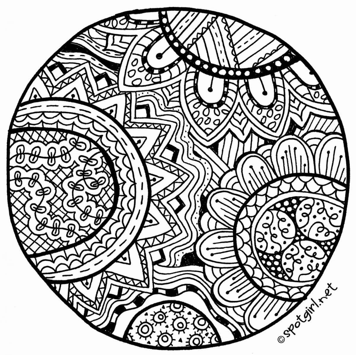 Dynamic zentangle coloring page