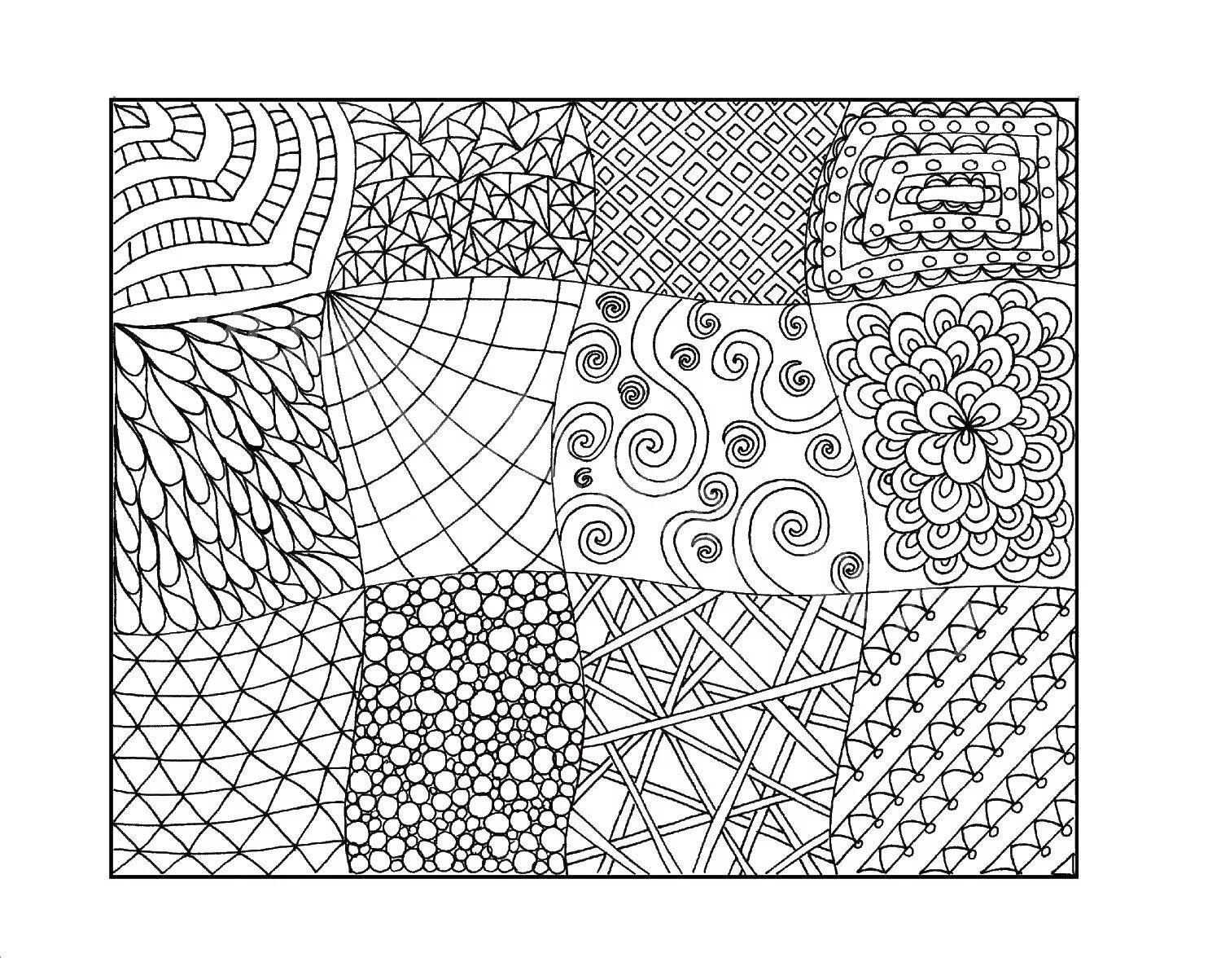 Zentangle peaceful coloring