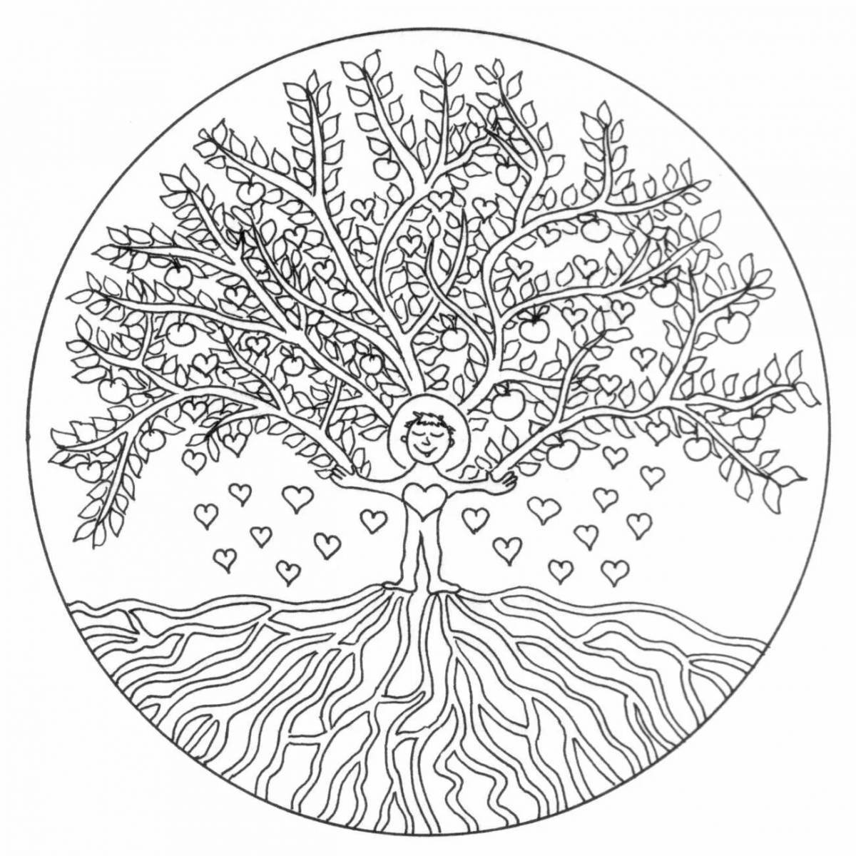 Tempting tree coloring pages