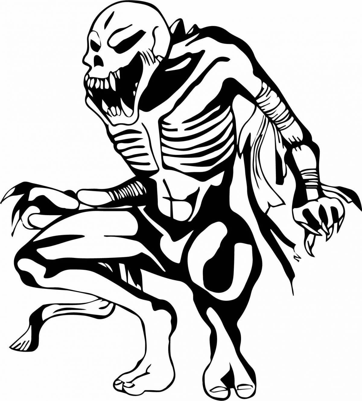 Grim skeleton coloring book