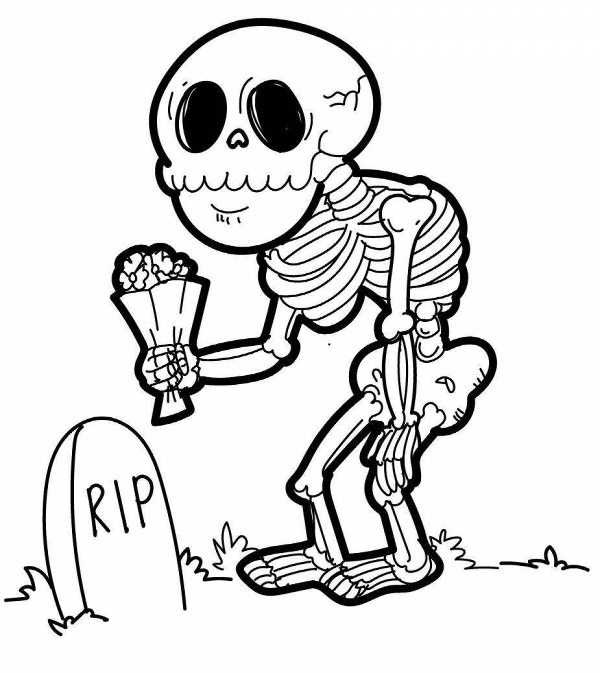 Terrifying skeleton coloring book