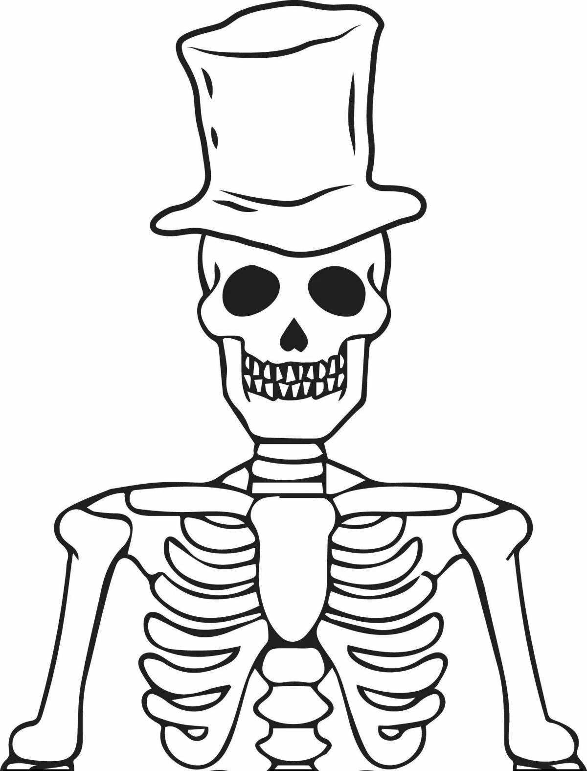 Shocking skeleton coloring page