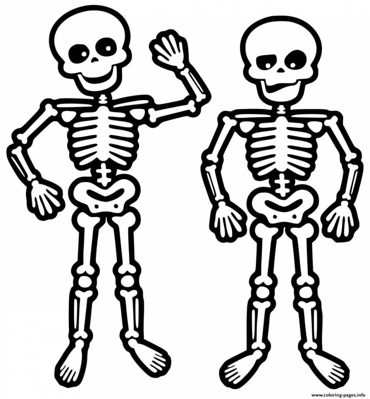 Disturbing skeleton coloring page