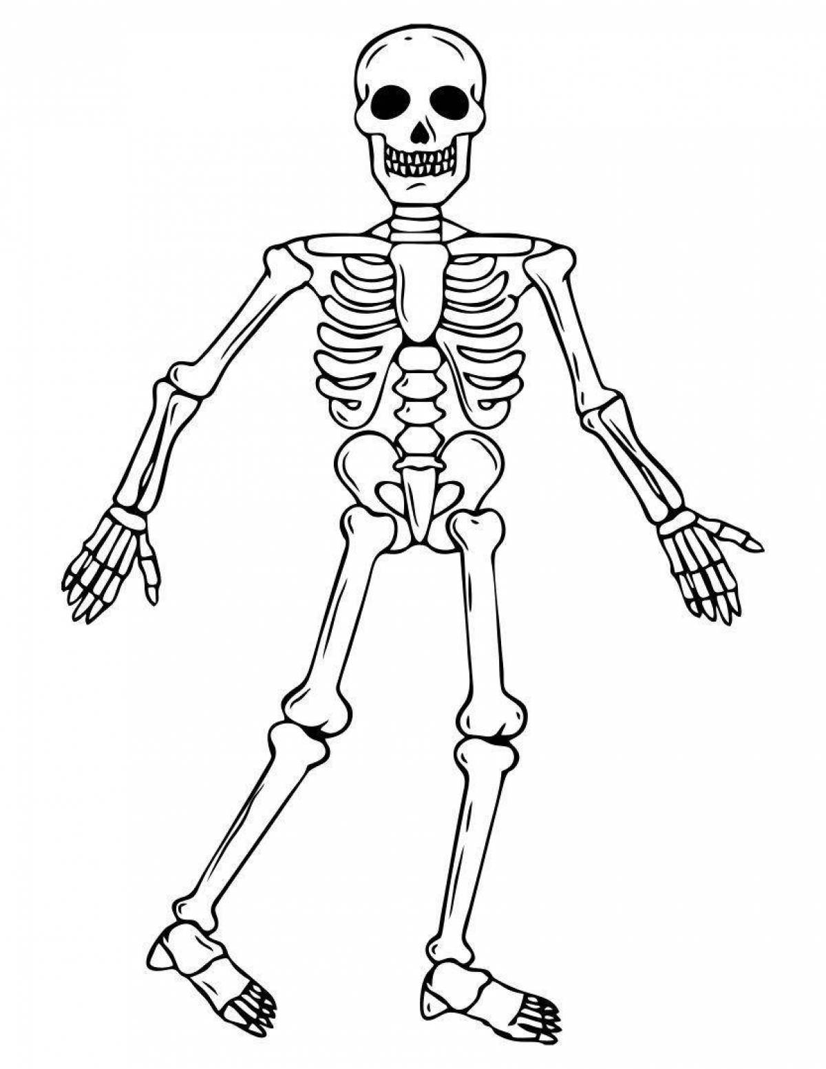 Chilling skeleton coloring page