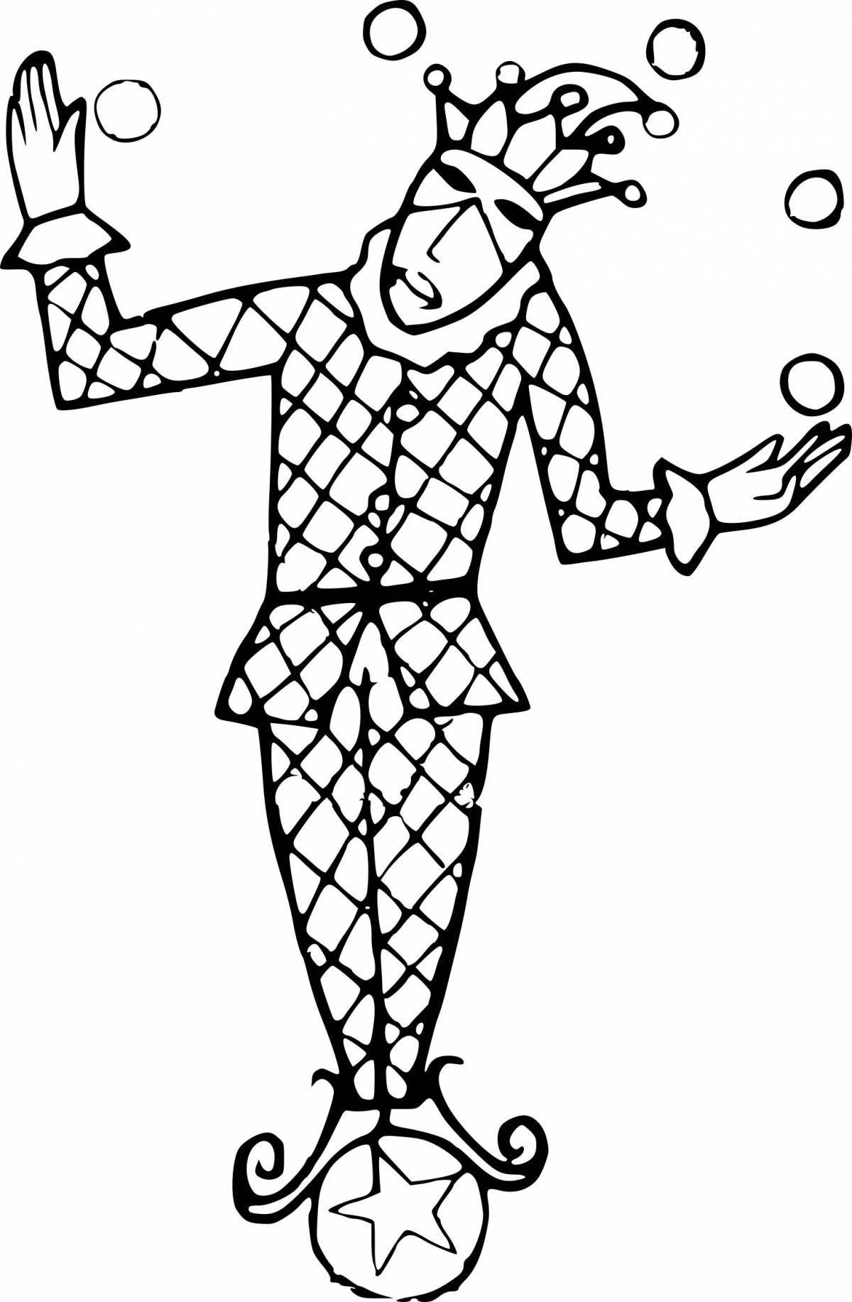 Glowing harlequin coloring page