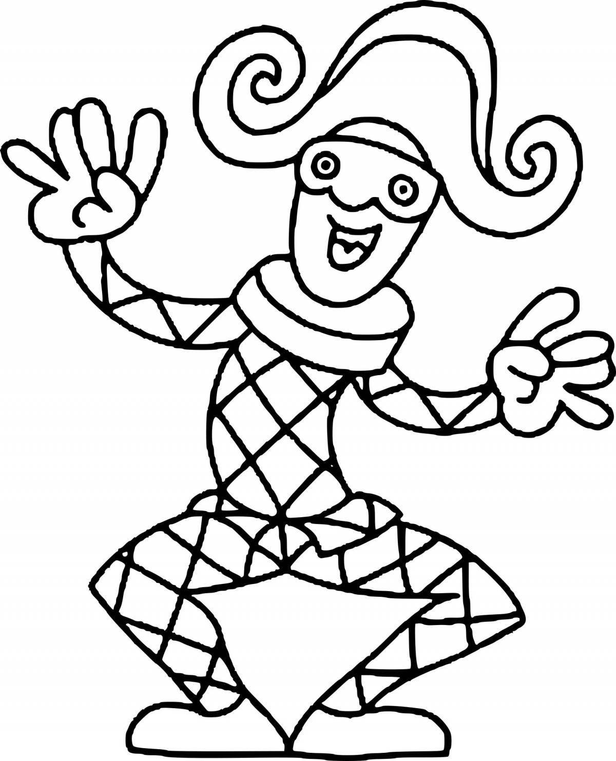 Sparkling harlequin coloring page