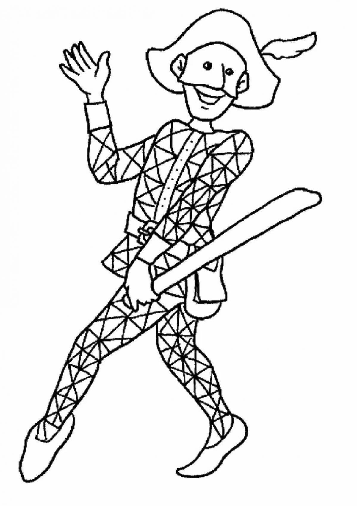 Coloring page graceful harlequin