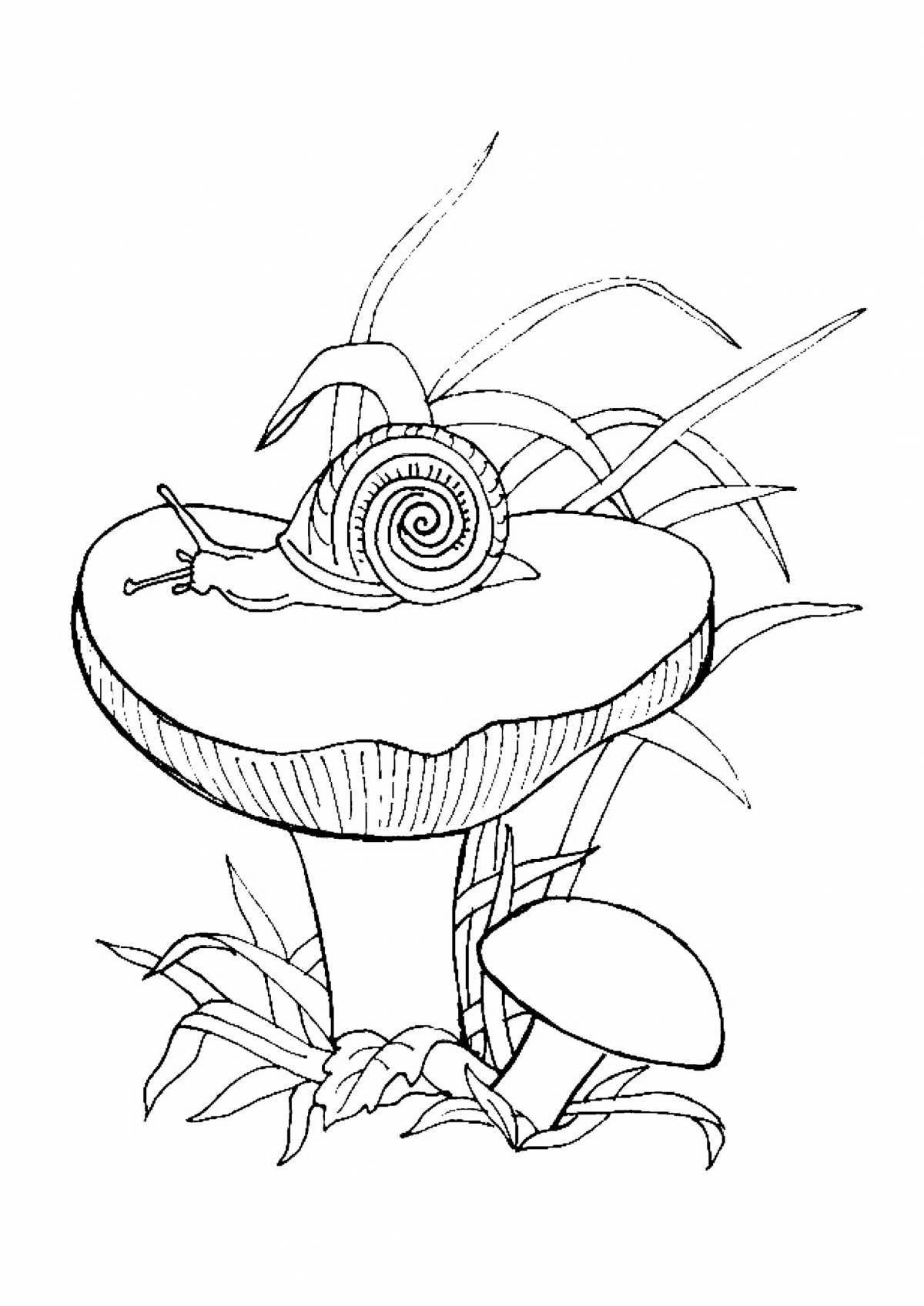 Glowing russula coloring page