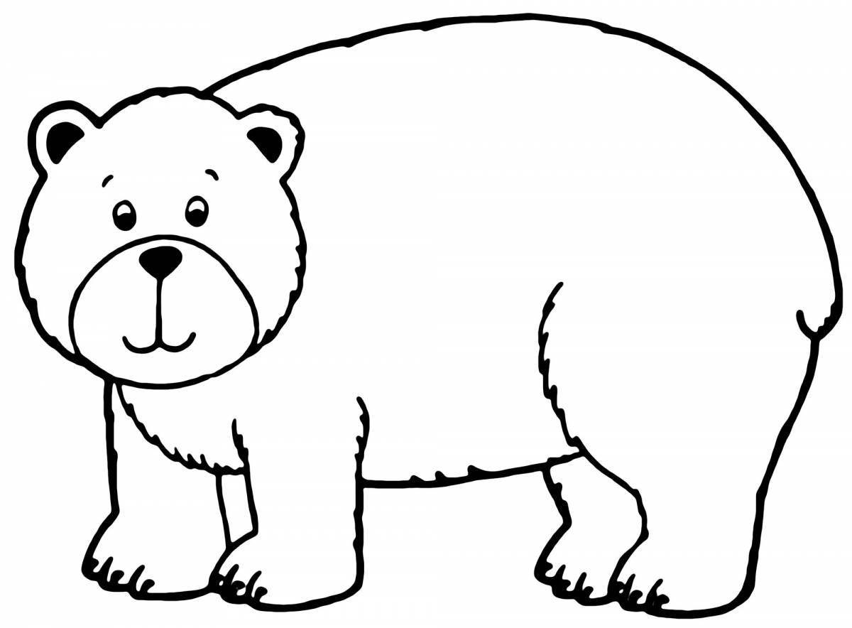 Красочная раскраска медведь