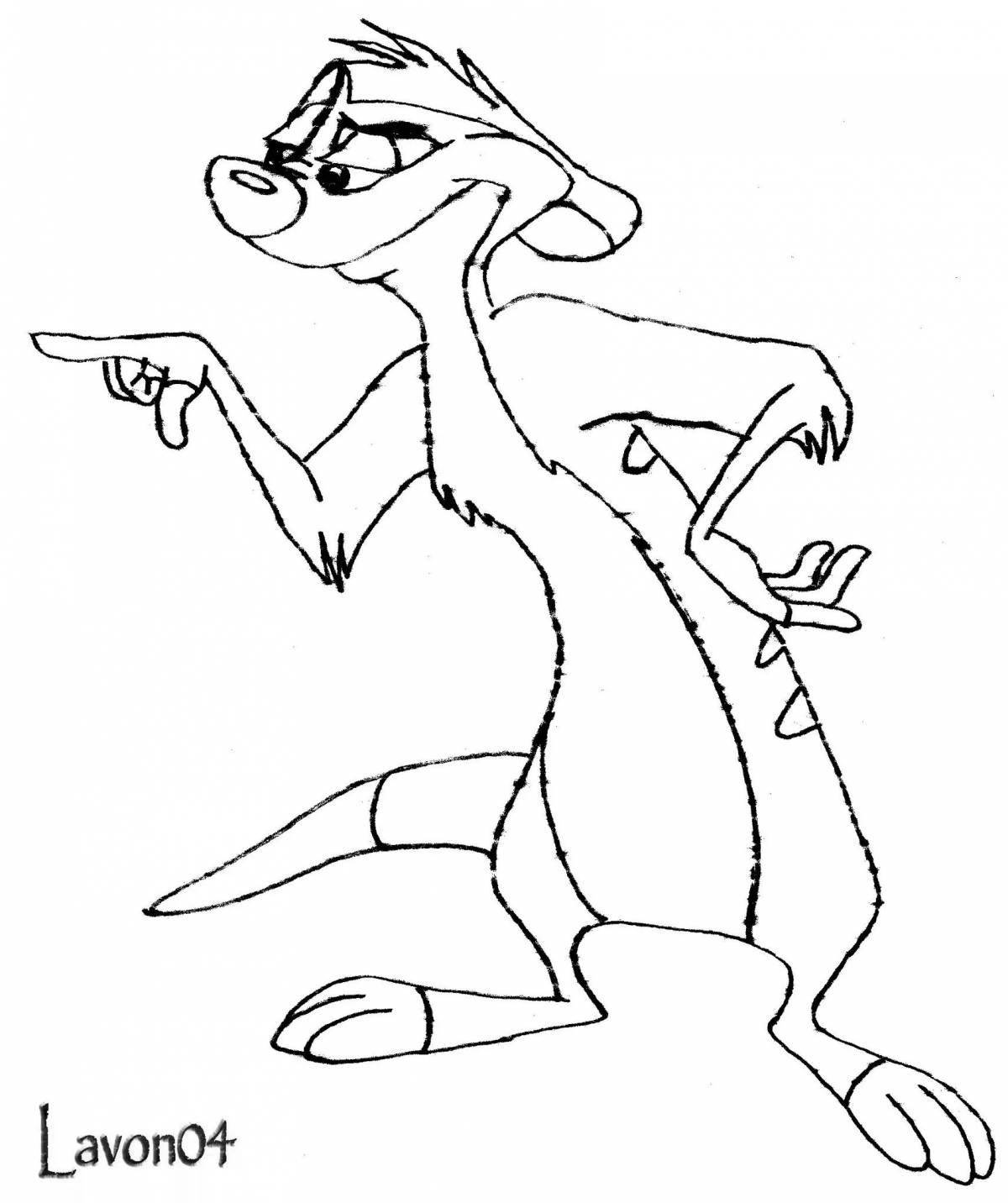 Colorful timon coloring page