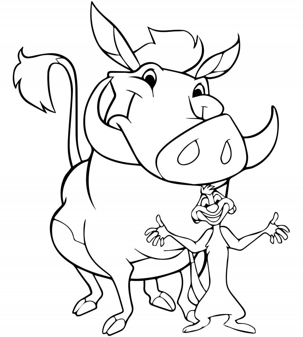 Amazing timon coloring page
