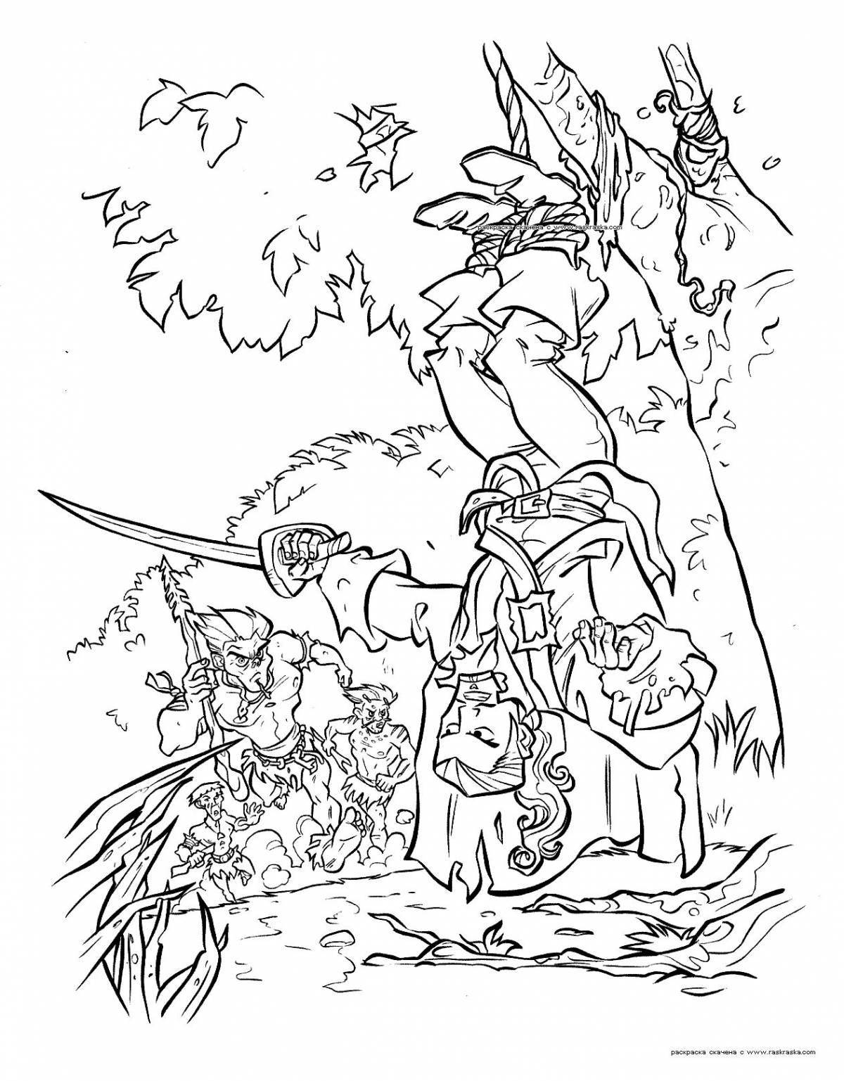 Playful cannibal coloring page