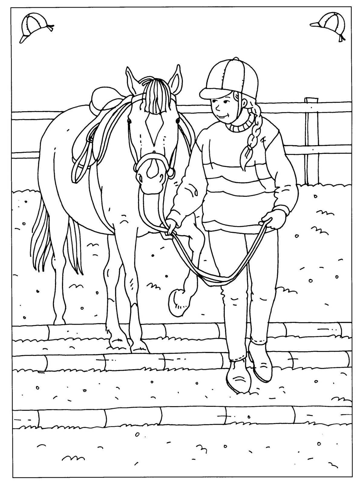 Majestic stable coloring page