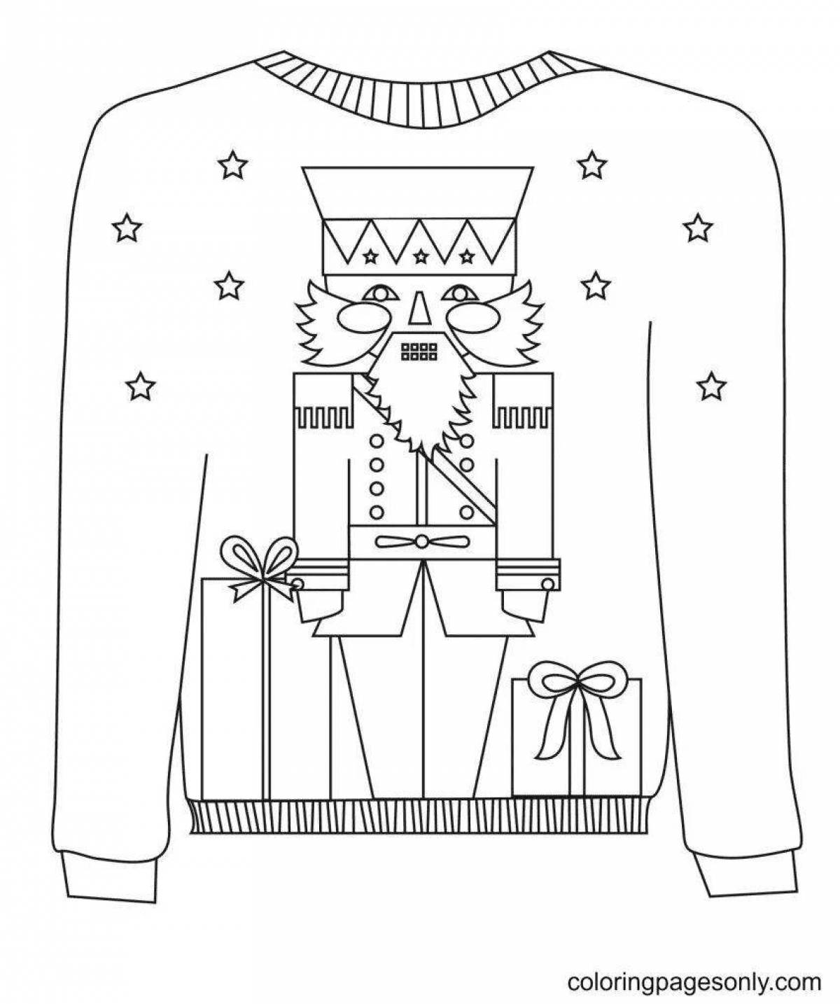 Coloring page holiday jumper