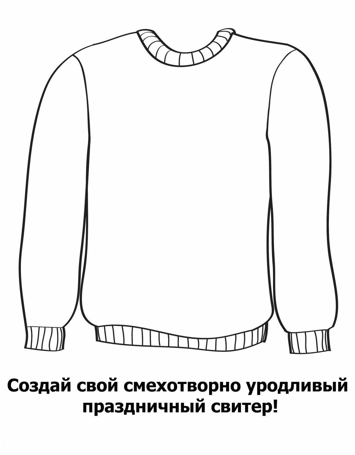 Glitter jumper coloring page