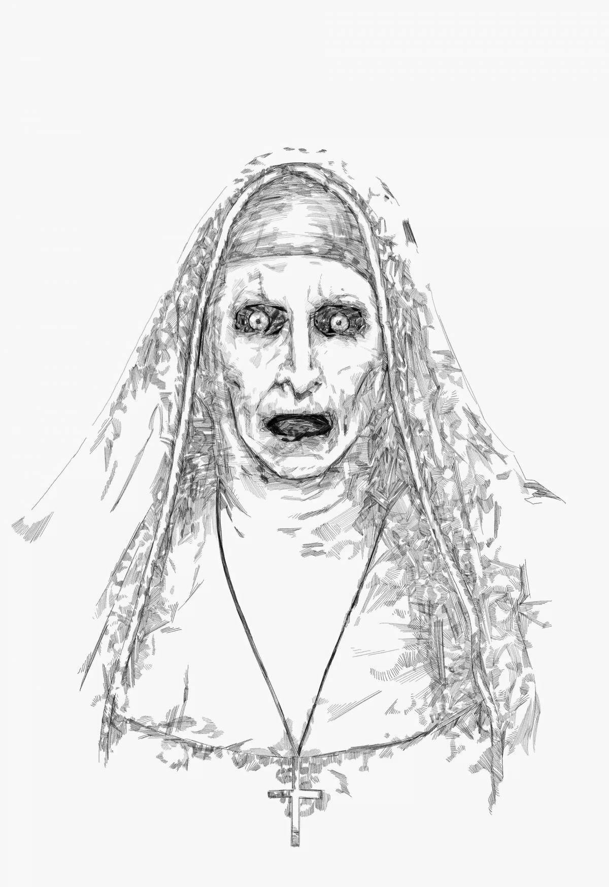 Игристая раскраска монахиня