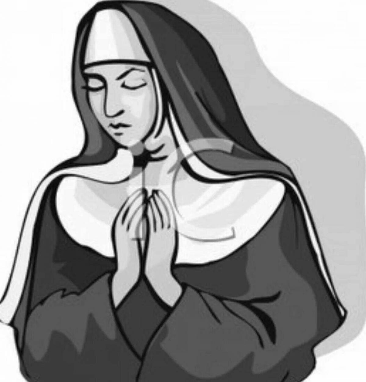 Анимированная раскраска монахиня