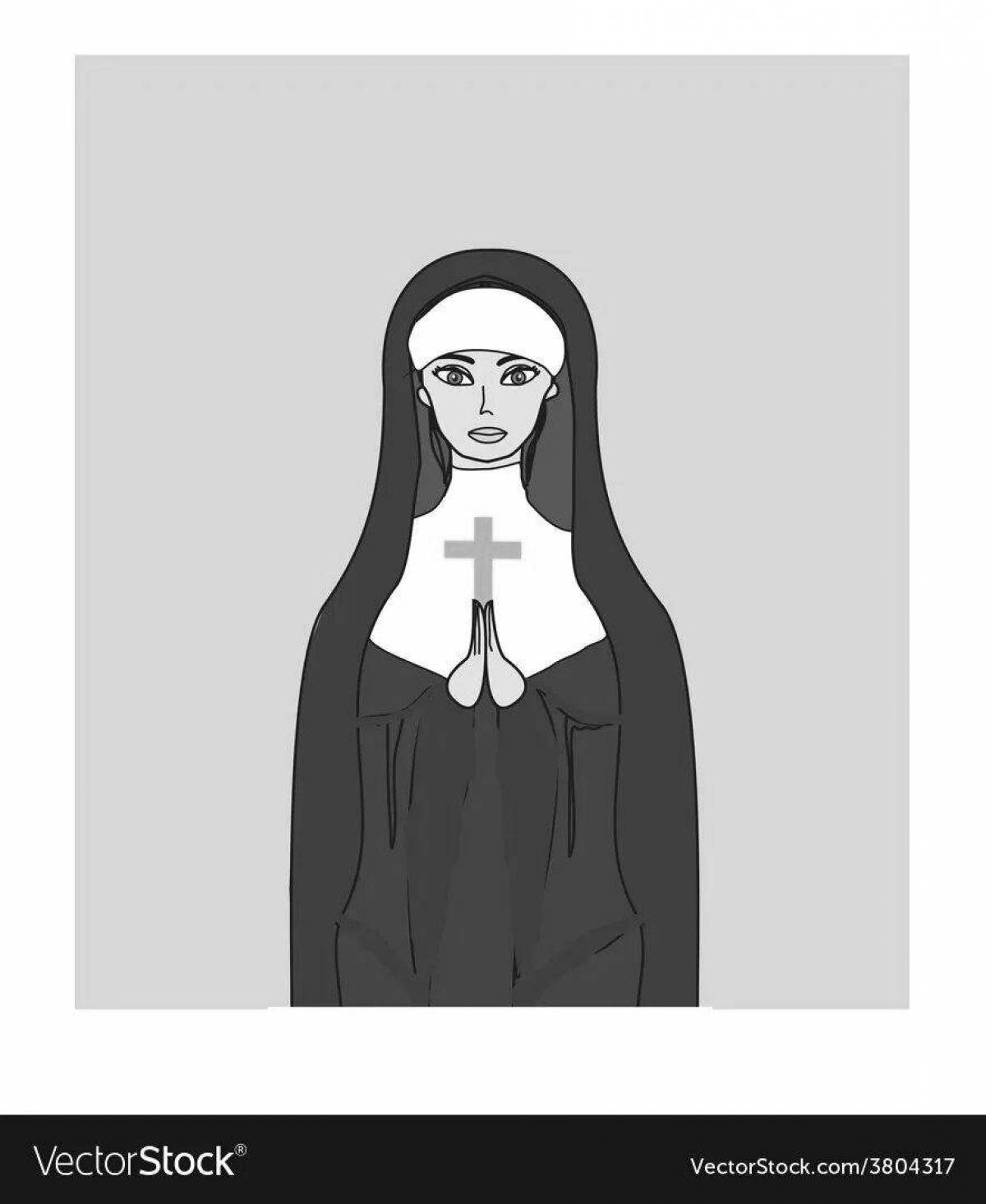 Peace coloring nun