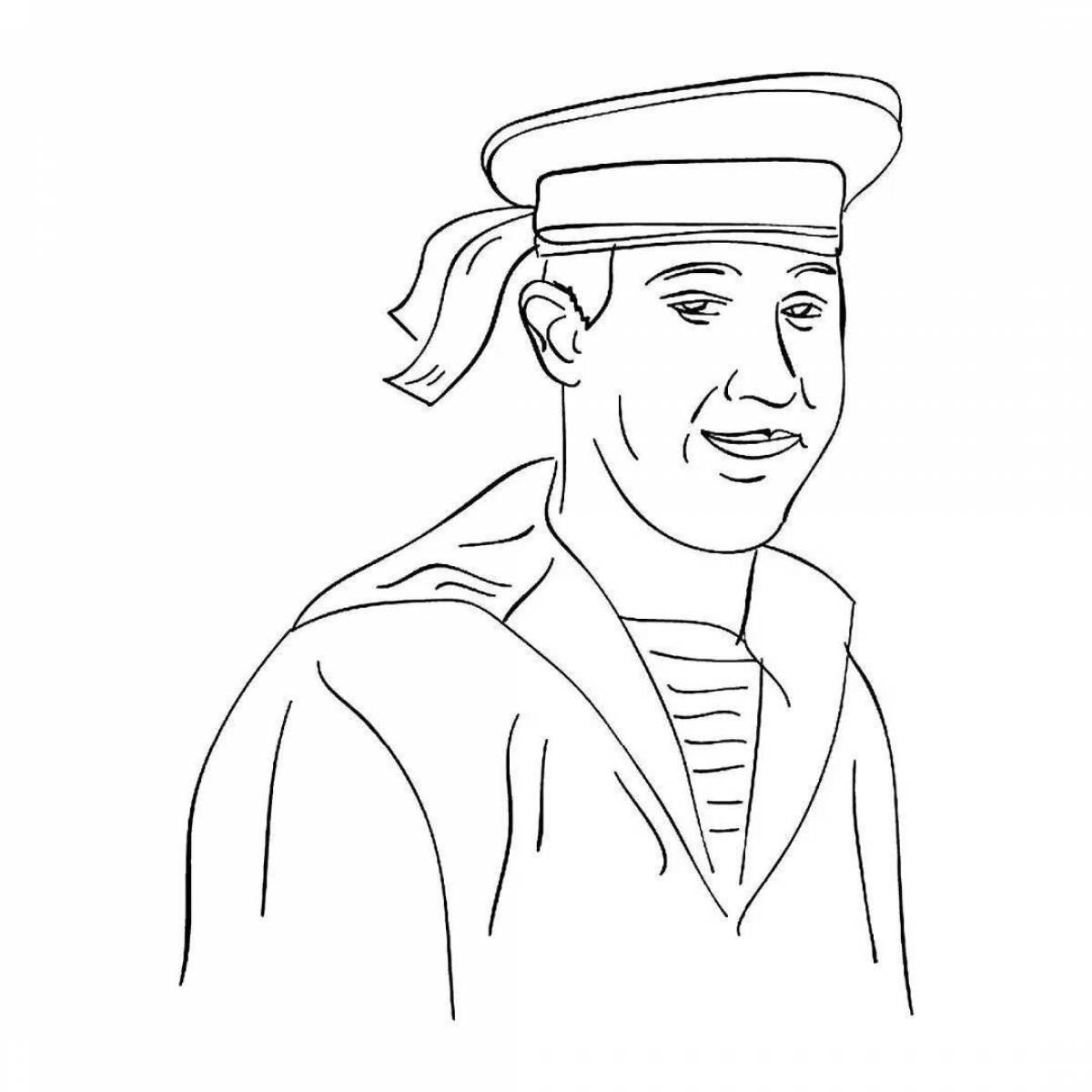 Photo Courageous sailor coloring book