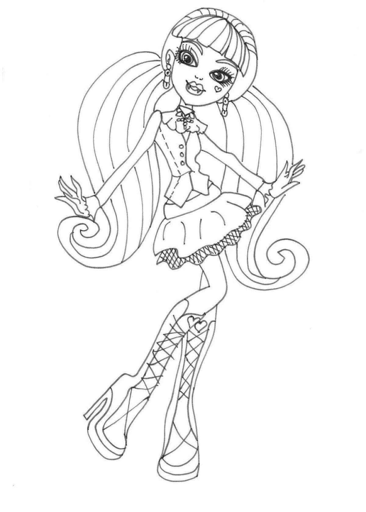 Draculaura awesome coloring book