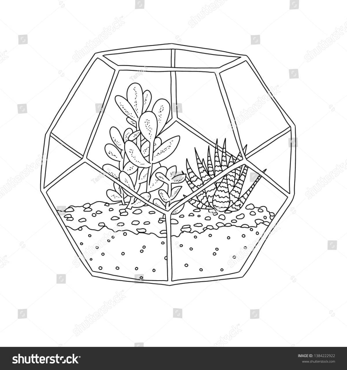 Photo Tempting terrarium coloring page