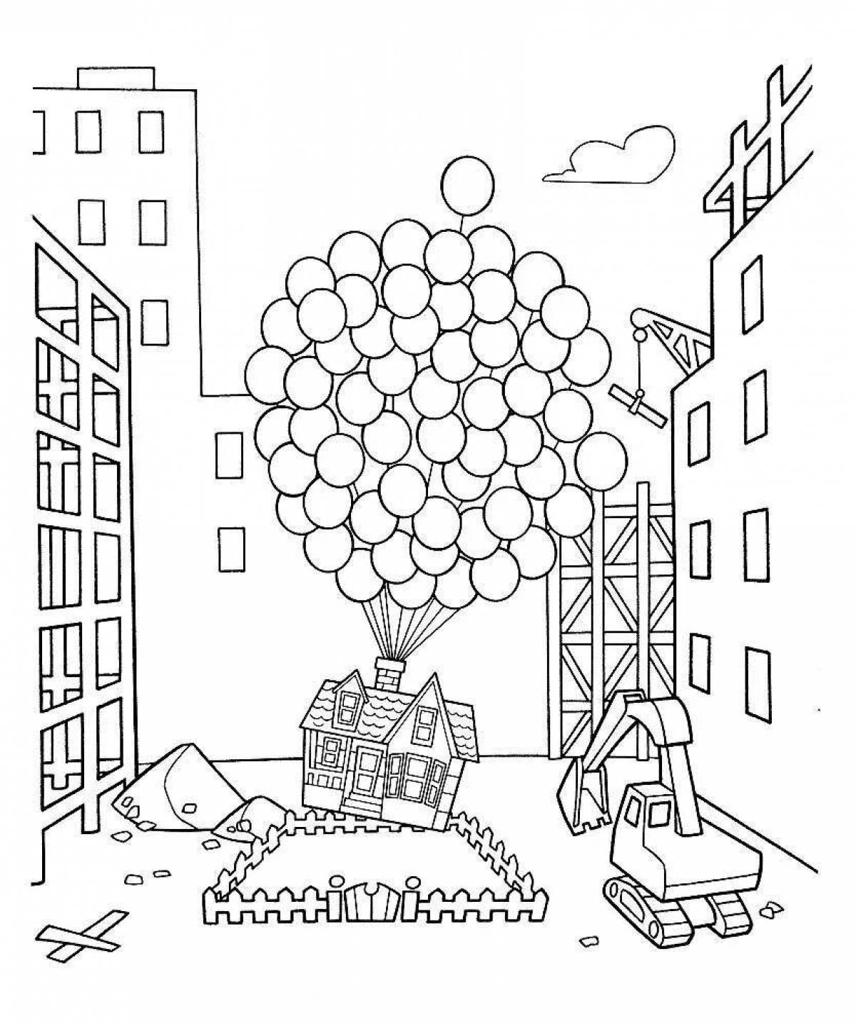Intriguing coloring page up