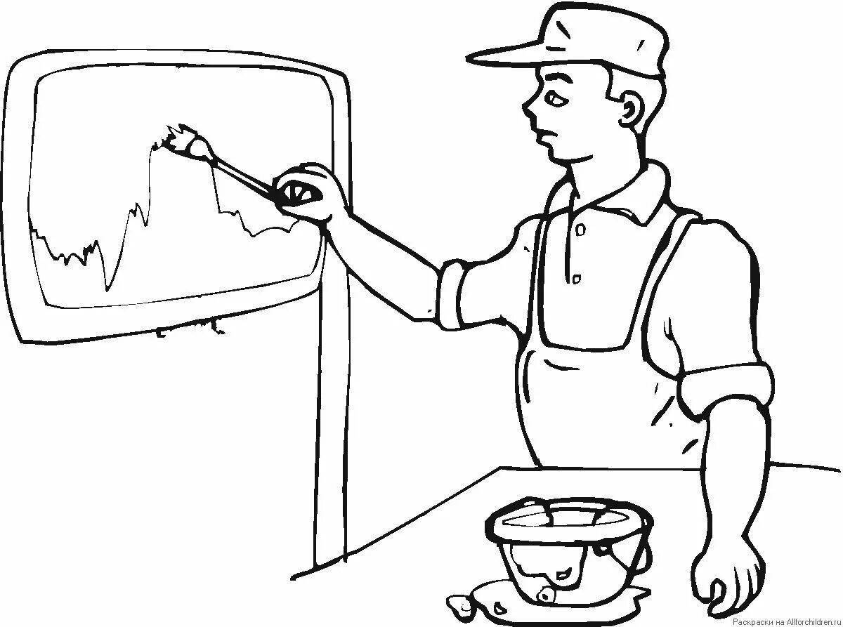 Bright coloring page painter