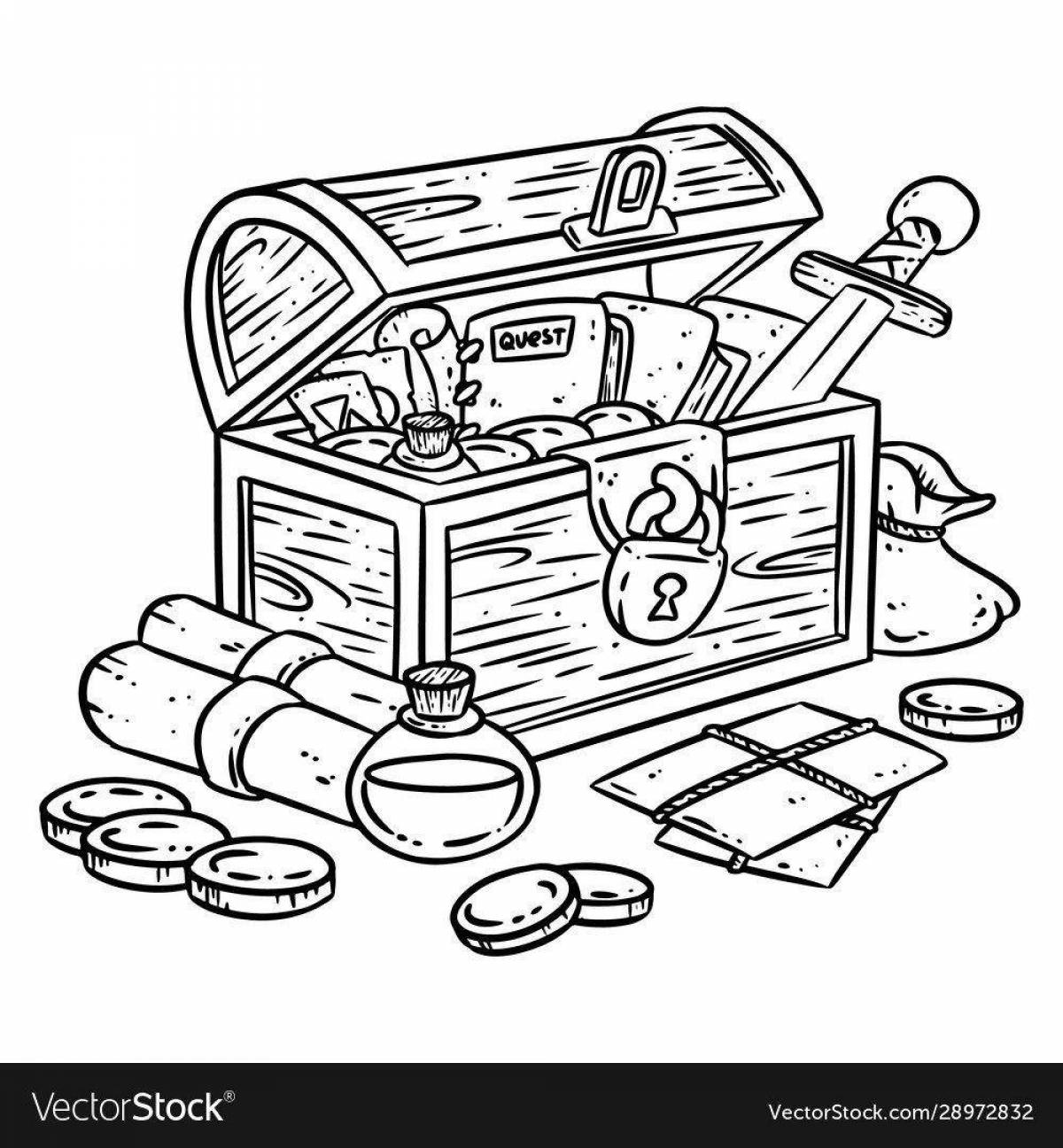 Incredible hidden treasure coloring book