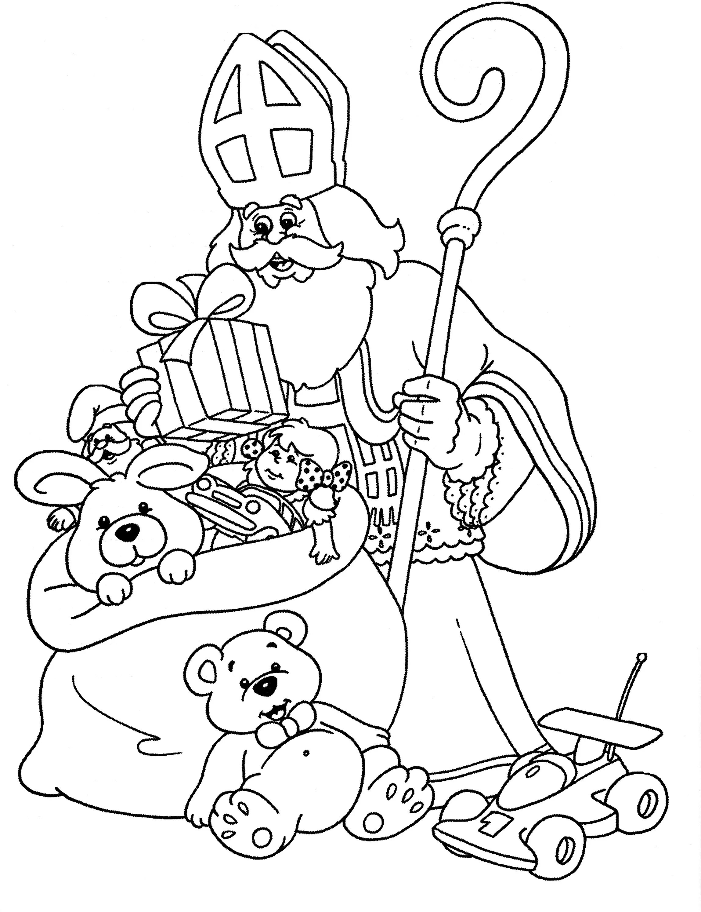Coloring page festive nicholas