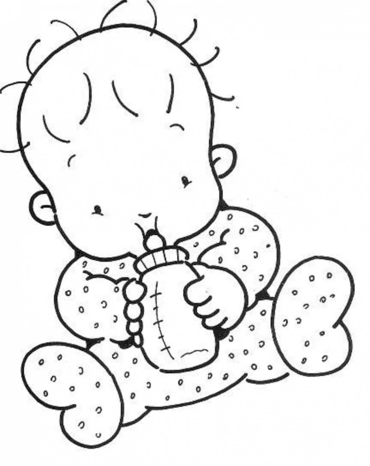 Crazy little dolly coloring page